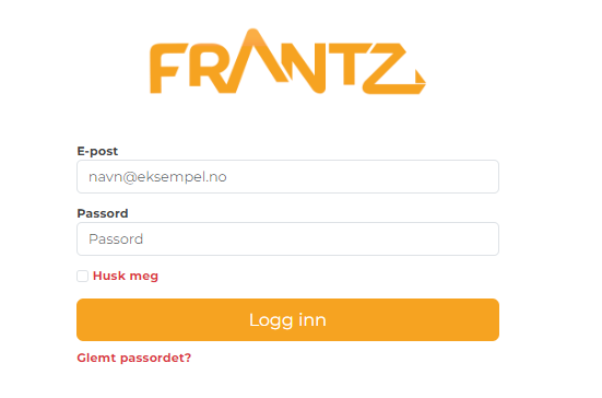 Skjermbilde av «Glemt passord»-knappen på innloggingssiden